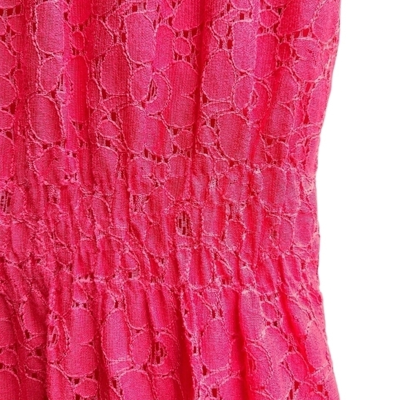 KC Parker Pink Eyelet Lace Teired Dress, Size 12 - Picture 7 of 10